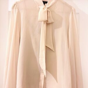 Banana Republic Ivory Bow Blouse